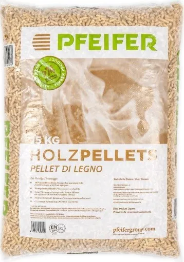 PELLET PFEIFER 100% ABETE – QUALITA’ EN PLUS A1 BANCALE DA 70 SACCHI DA 15 KG