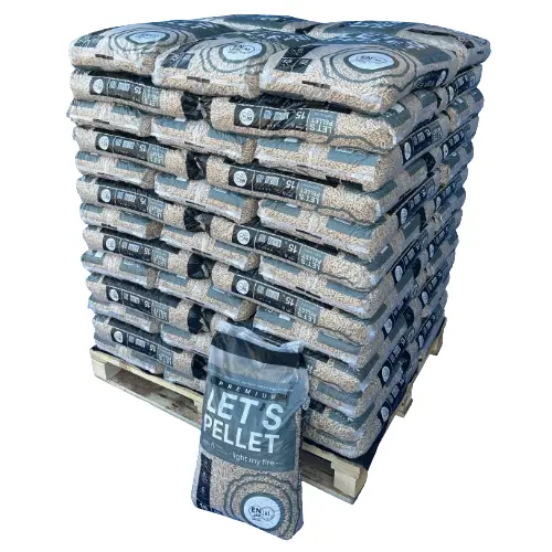 Premium Holzpellets DIN plus A1 – Palette 975 kg