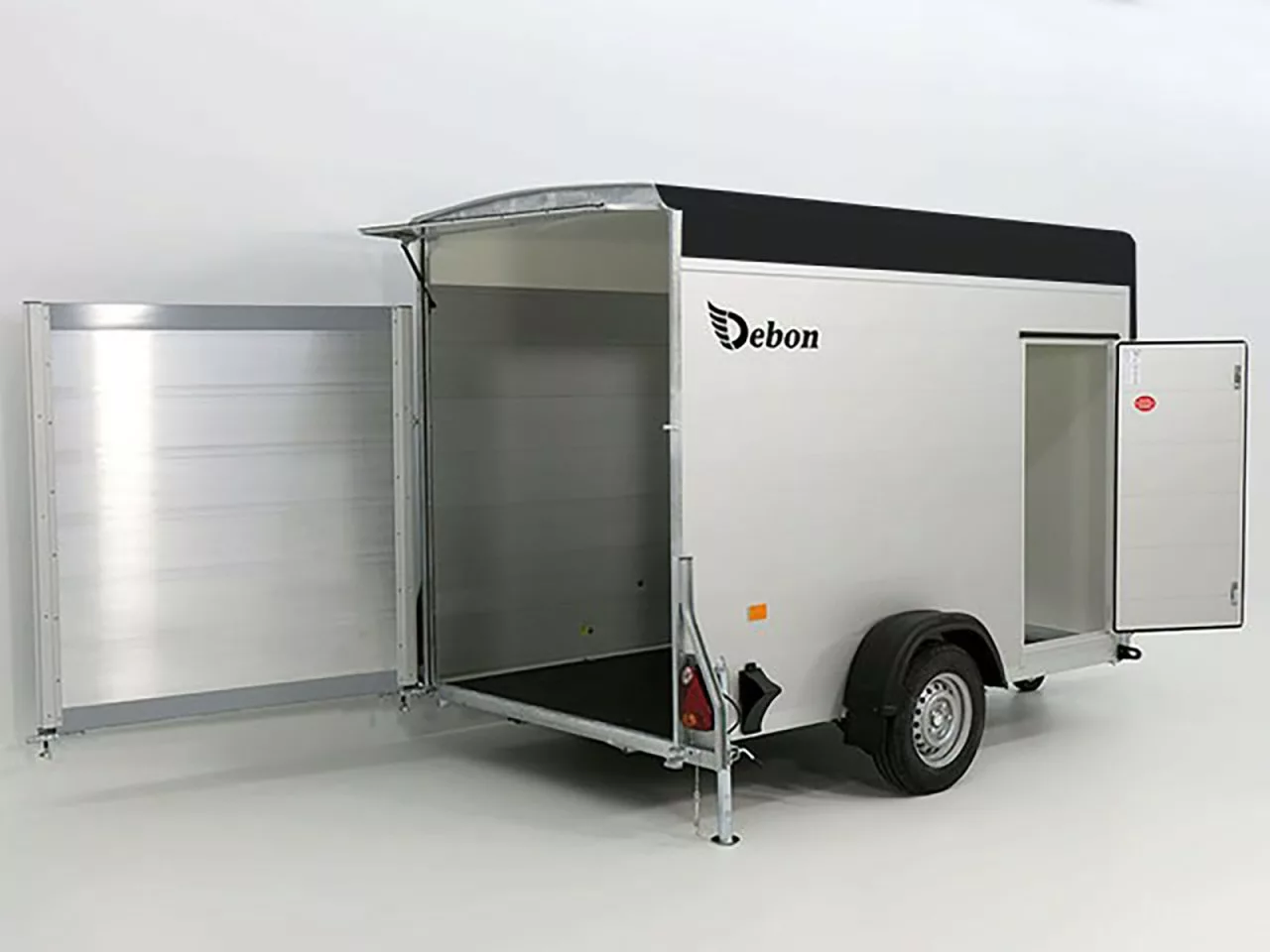 Debon Kofferanhänger C300 148x295cm H:190cm 1,3t|Alu|Polybug|Tür|schwarz