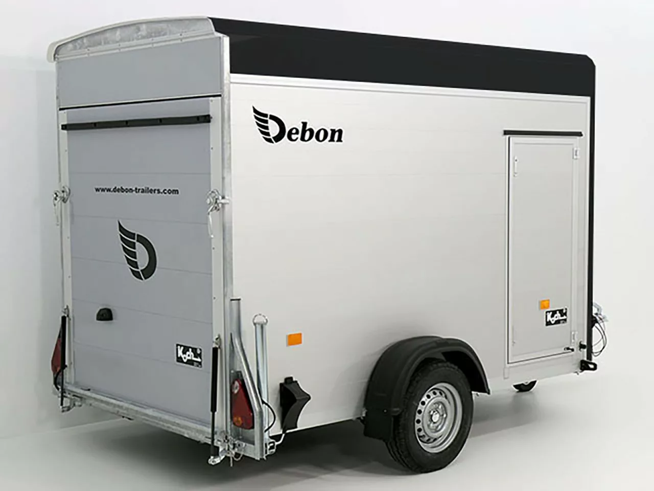 Debon Kofferanhänger C300 148x295cm H:190cm 1,3t|Alu|Polybug|Tür|schwarz - immagine 4