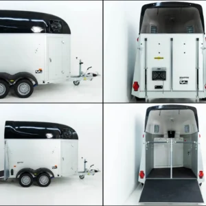 Humbaur Pferdeanhänger Equitos 2000|Alu|schwarz|Sattelkammer|Aluboden