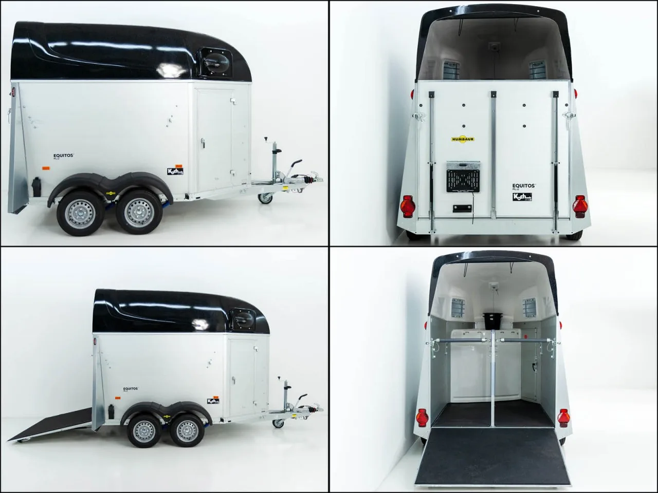 Humbaur Pferdeanhänger Equitos 2000|Alu|schwarz|Sattelkammer|Aluboden