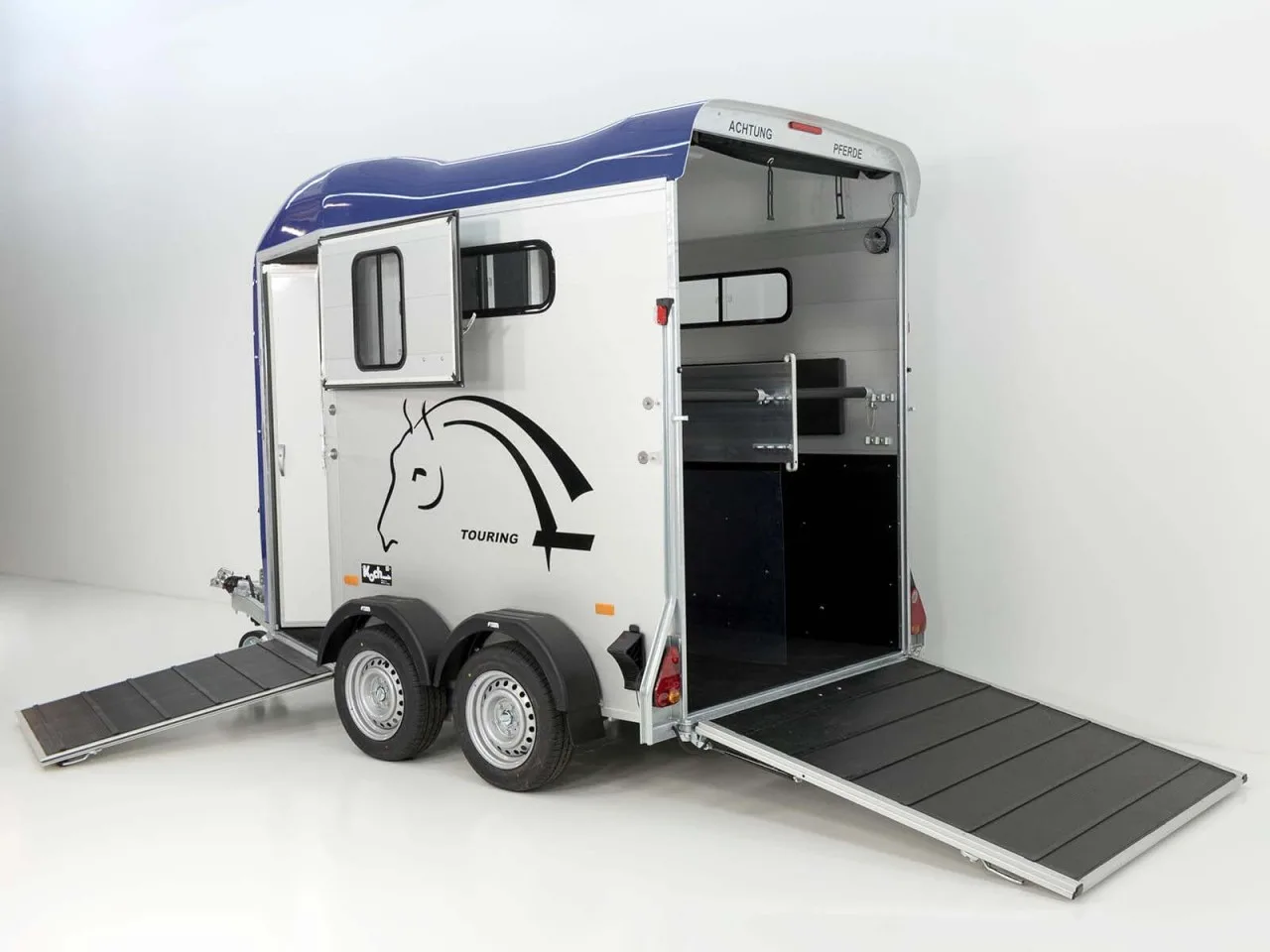 Cheval Liberte Pferdeanhänger Touring Country| Sattelkammer| Frontausstieg| blau - immagine 5