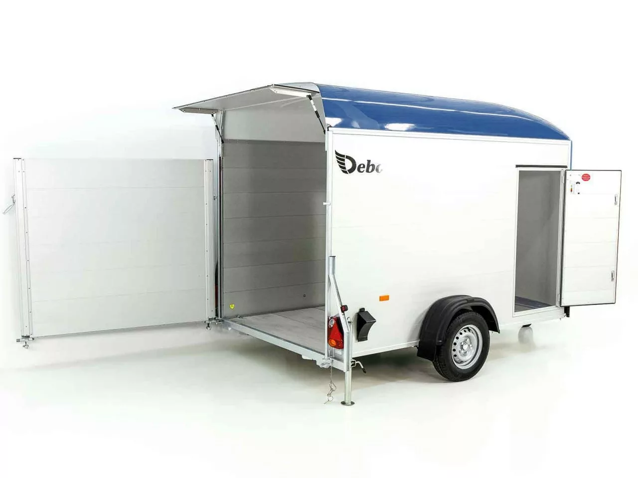Debon C400 Kofferanhänger – 1,3 t, 164 × 315 cm, Alu, Polybug, Tür - immagine 2