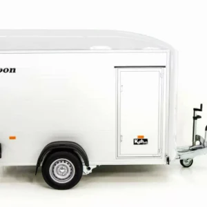 Debon C400 Kofferanhänger – 1,3 t, 164 × 315 cm, Alu, Polybug, Tür