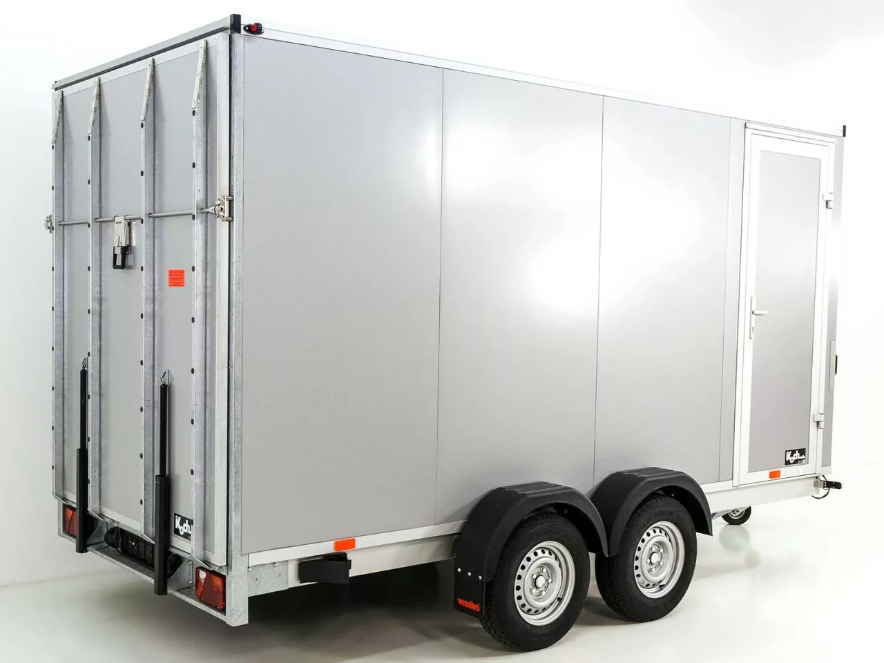 Vezeko Kofferanhänger 184x405cm Höhe:205cm 2,7t|Rampe|Tür|silber - immagine 4