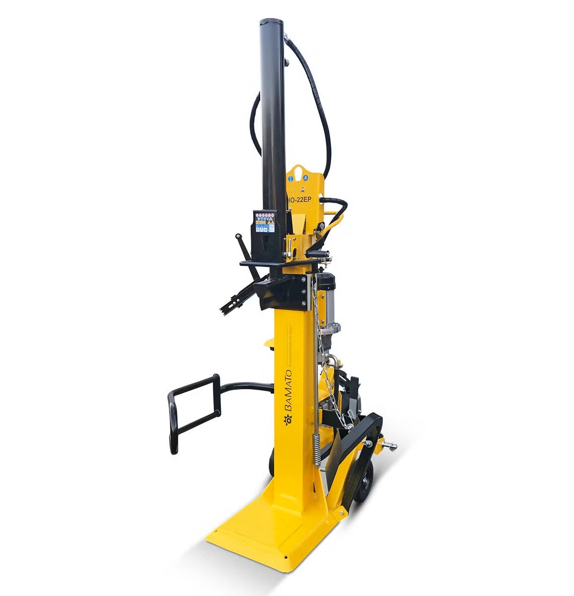 BAMATO Holzspalter stehend HO-22EP | Elektro- und Zapfwellenantrieb | 400 V Elektromotor | Spaltkraft 22 Tonnen | max. Spaltdurchmesser 350 mm | Brennholzspalter mit Zapfwellenantrieb - immagine 3