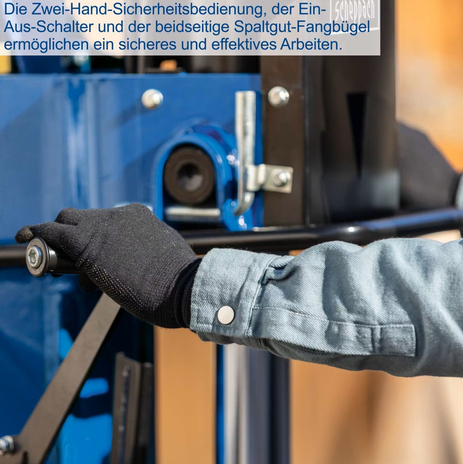 Holzspalter stehend HL3000GM Scheppach - 400V | 5500W | 30 Tonnen | Motor & Gelenkwelle | 110cm Spaltgutlänge | 40cm Spaltdurchmesser | mit Stammheber - immagine 6