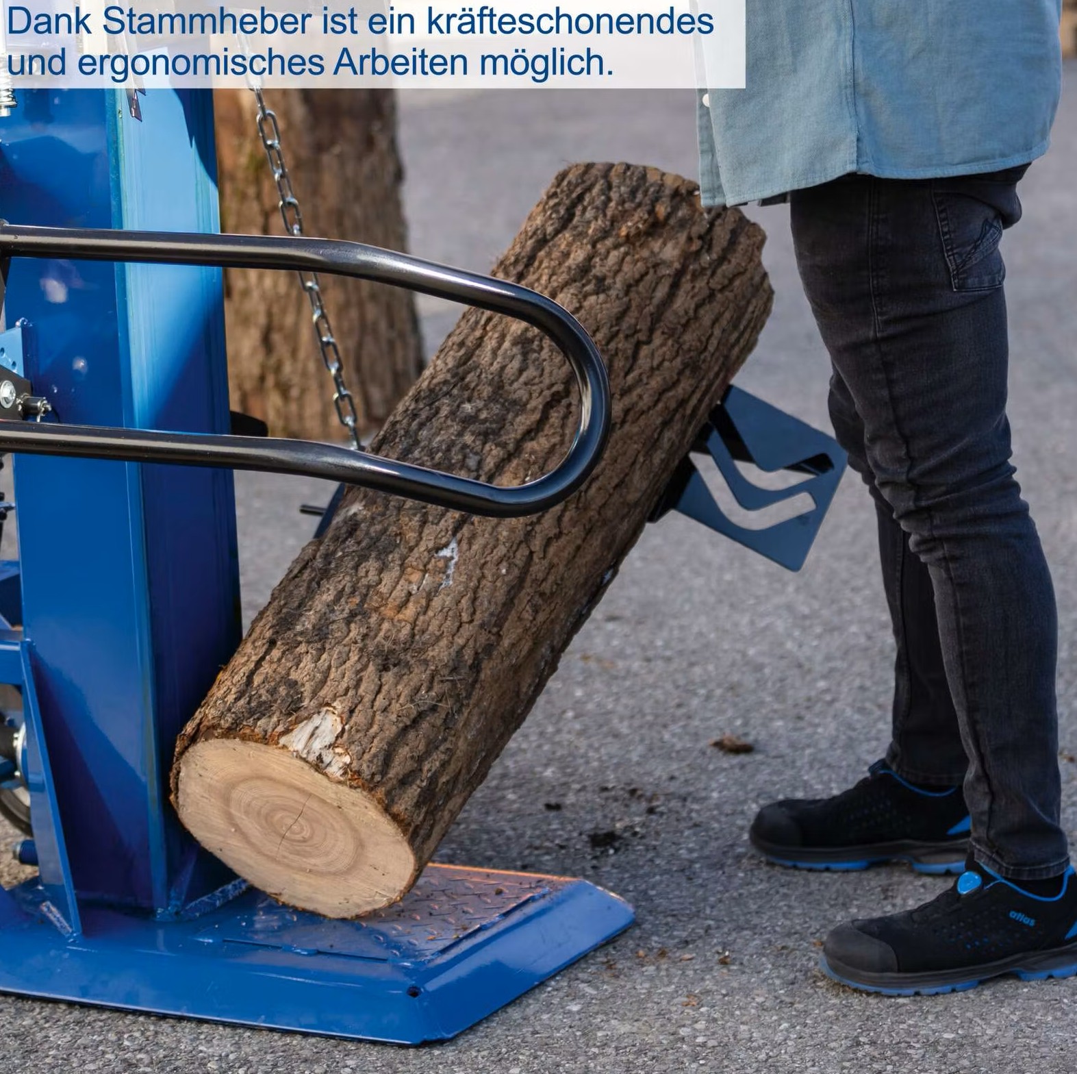 Holzspalter stehend HL3000GM Scheppach - 400V | 5500W | 30 Tonnen | Motor & Gelenkwelle | 110cm Spaltgutlänge | 40cm Spaltdurchmesser | mit Stammheber - immagine 7