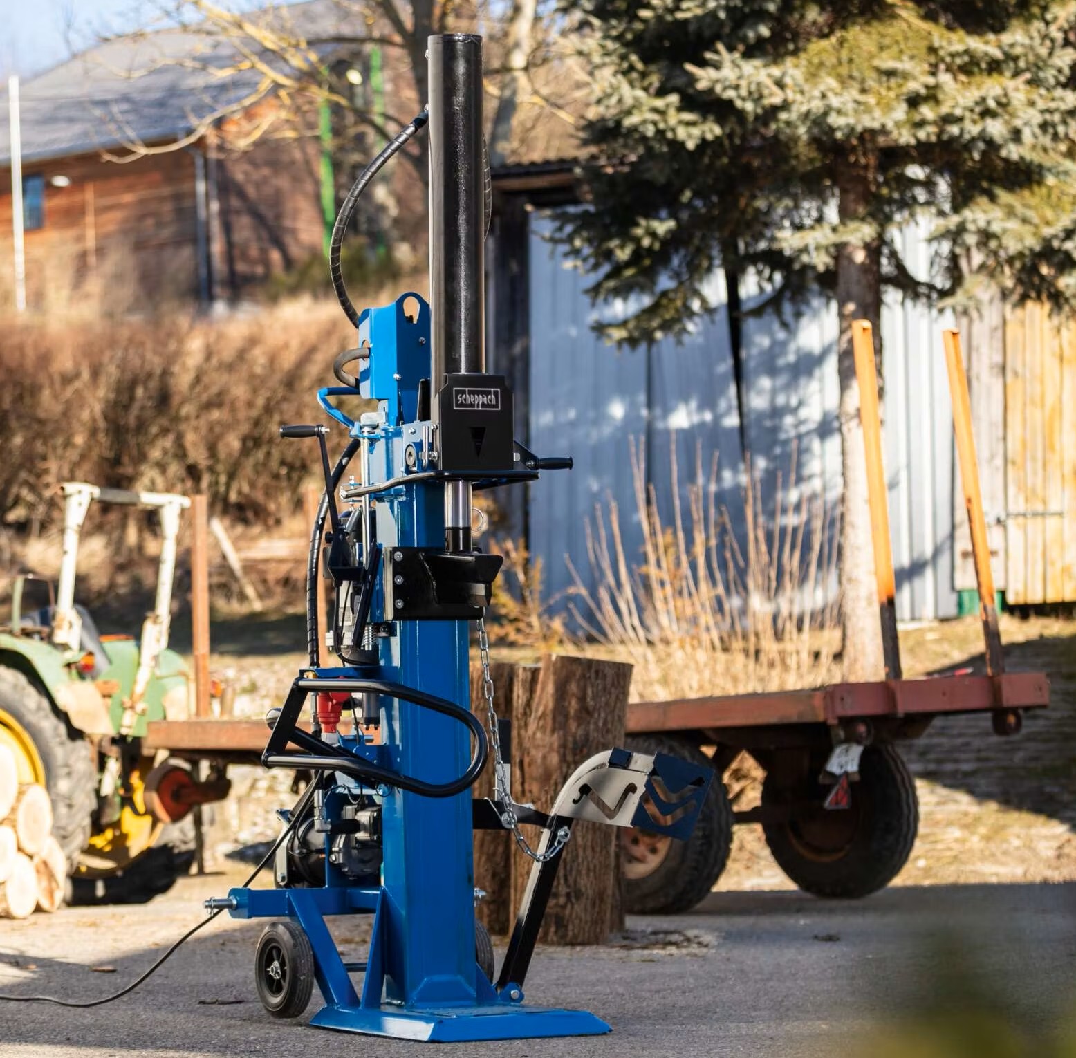 Holzspalter stehend HL3000GM Scheppach - 400V | 5500W | 30 Tonnen | Motor & Gelenkwelle | 110cm Spaltgutlänge | 40cm Spaltdurchmesser | mit Stammheber - immagine 8