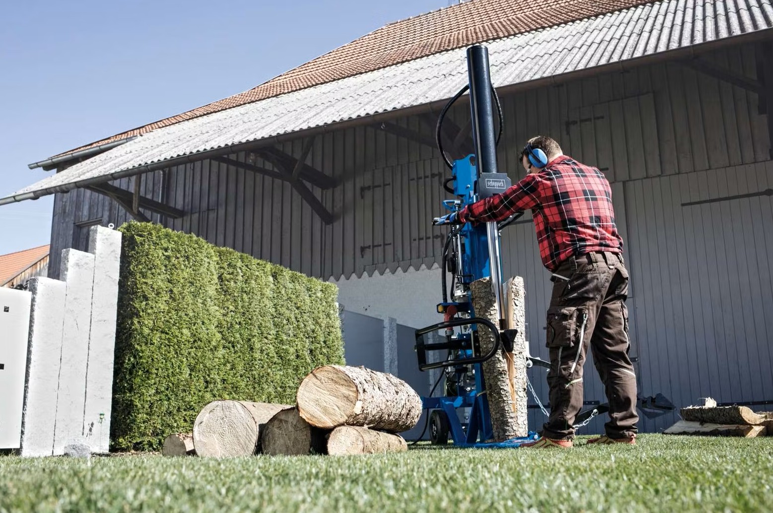 Holzspalter stehend HL3000GM Scheppach - 400V | 5500W | 30 Tonnen | Motor & Gelenkwelle | 110cm Spaltgutlänge | 40cm Spaltdurchmesser | mit Stammheber - immagine 9
