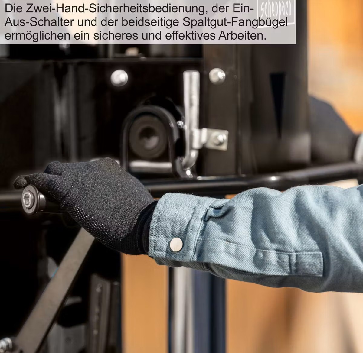 Holzspalter LOGS25ZW Scheppach Black - 25t | 400V Motor & Antrieb Zapfwelle | Meterholz bis 110cm | Fahrvorrichtung - immagine 7