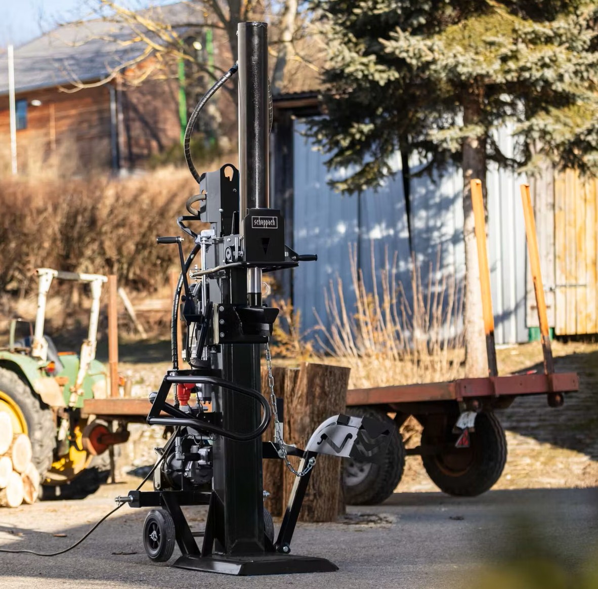 Holzspalter LOGS25ZW Scheppach Black - 25t | 400V Motor & Antrieb Zapfwelle | Meterholz bis 110cm | Fahrvorrichtung - immagine 2