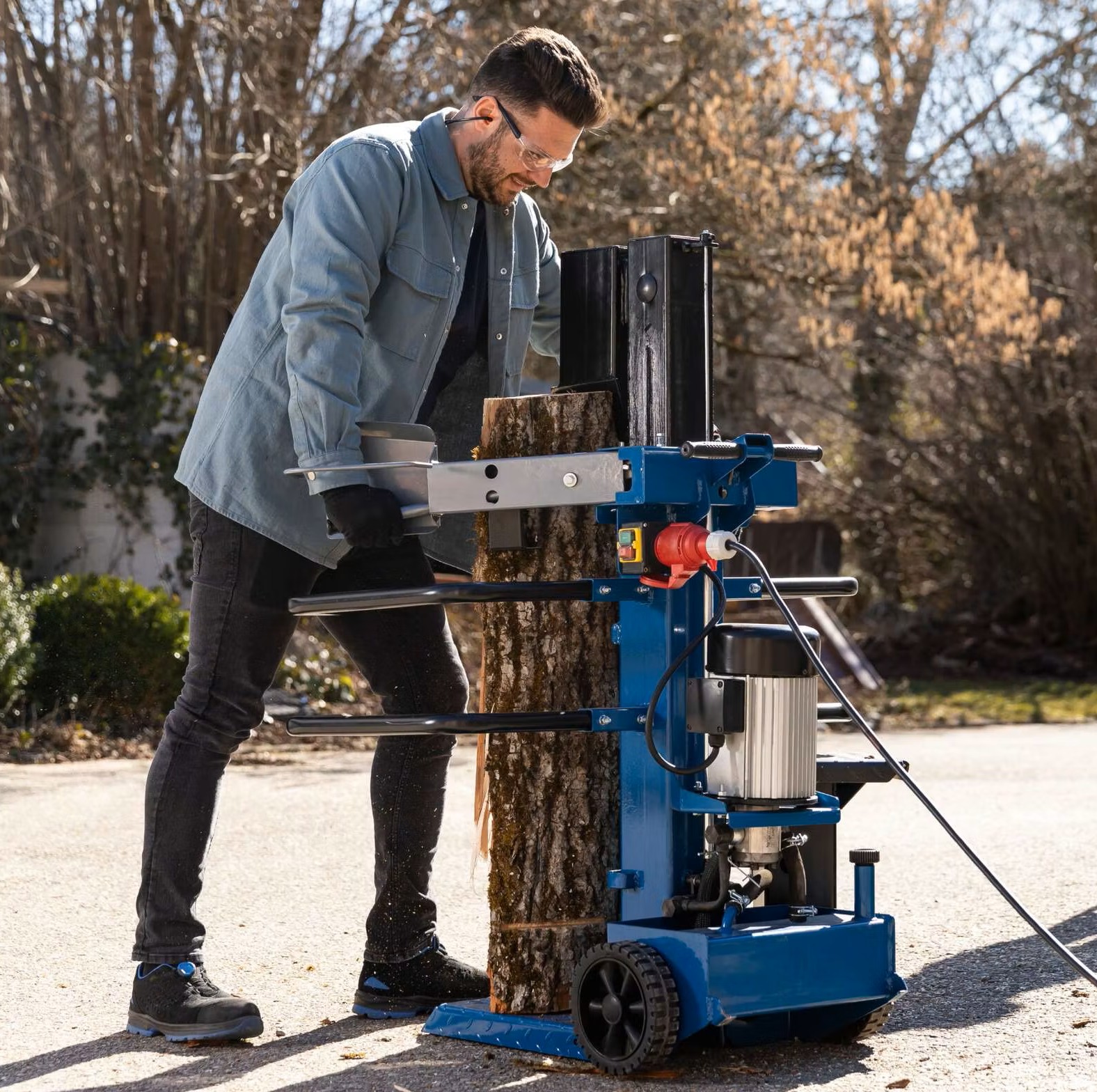 Holzspalter stehend Compact 8t Scheppach - 400V | 3500W | 7,95 Tonnen | Meterholzspalter | 1070mm Spaltgutlänge | 350mm Spaltdurchmesser - immagine 11