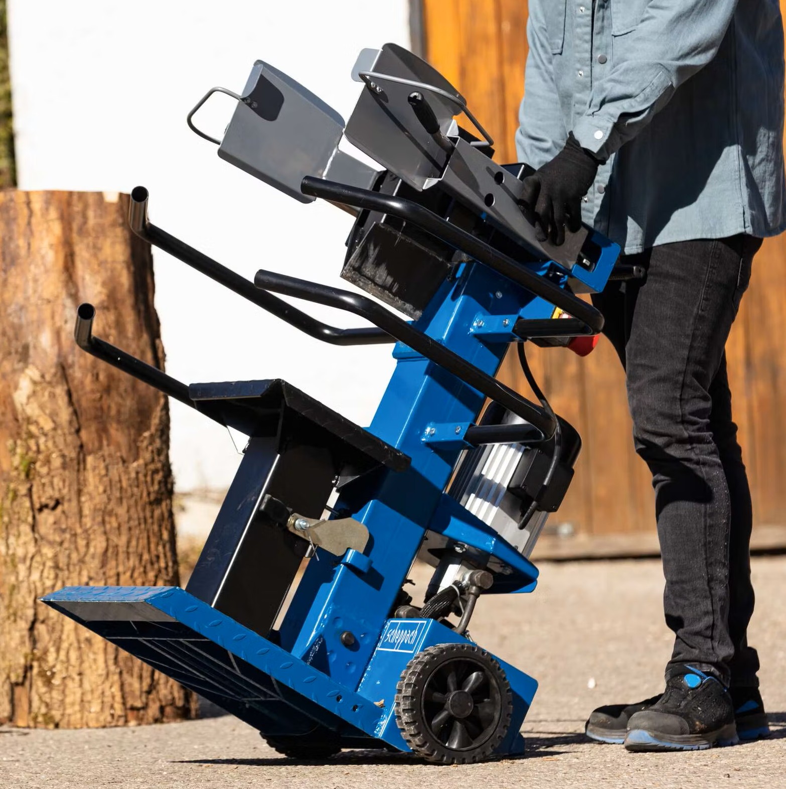 Holzspalter stehend Compact 8t Scheppach - 400V | 3500W | 7,95 Tonnen | Meterholzspalter | 1070mm Spaltgutlänge | 350mm Spaltdurchmesser - immagine 10