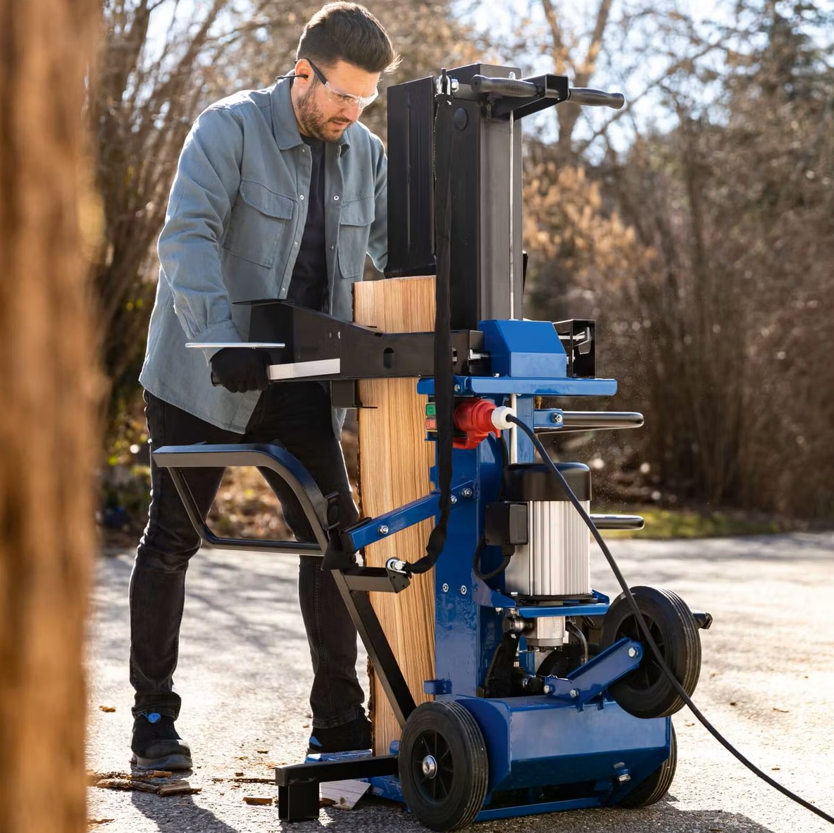Holzspalter stehend Compact 15t Scheppach - 400V | 3500W | 15 Tonnen | Meterholzspalter | 1070mm Spaltgutlänge | 450mm Spaltdurchmesser - immagine 11