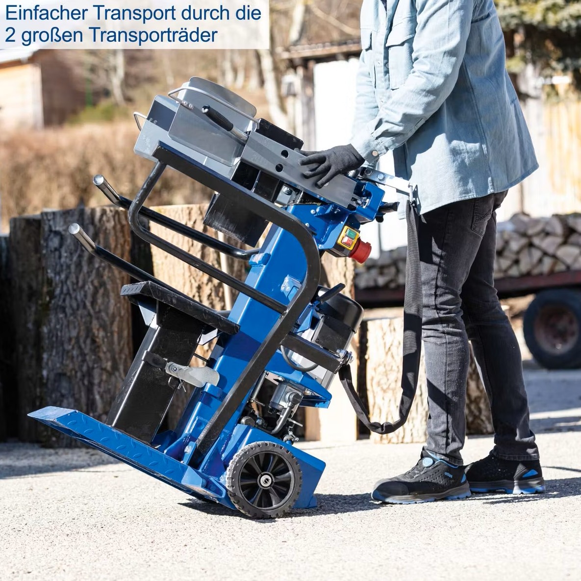 Holzspalter stehend Compact 10t Scheppach - 400V | 3500W | 10 Tonnen | Meterholzspalter | 1070mm Spaltgutlänge | 380mm Spaltdurchmesser - immagine 8