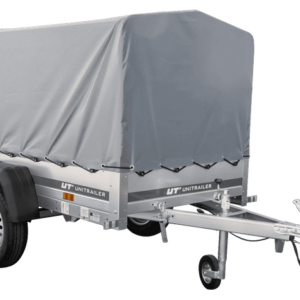 Autotransportanhänger 200x106 UNITRAILER GARDEN 200 KIPP mit H-800 Rahmen und grauer Plane