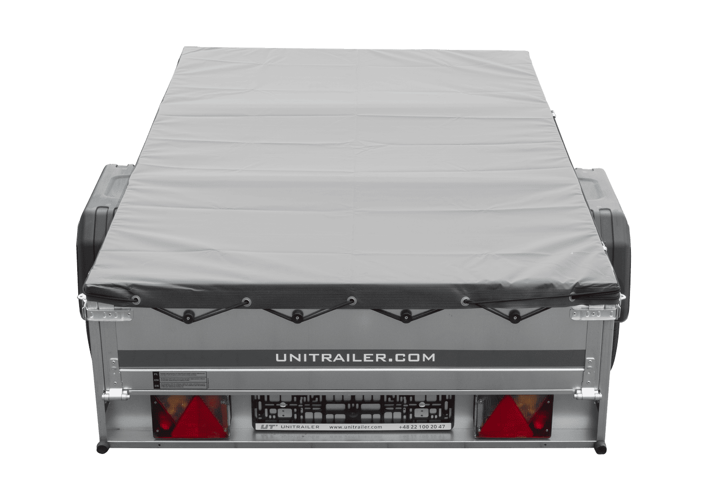 PKW-Anhänger 200x125 UNITRAILER GARDEN 201 KIPP mit grauer Flachplane und Flachplanenträger - immagine 9