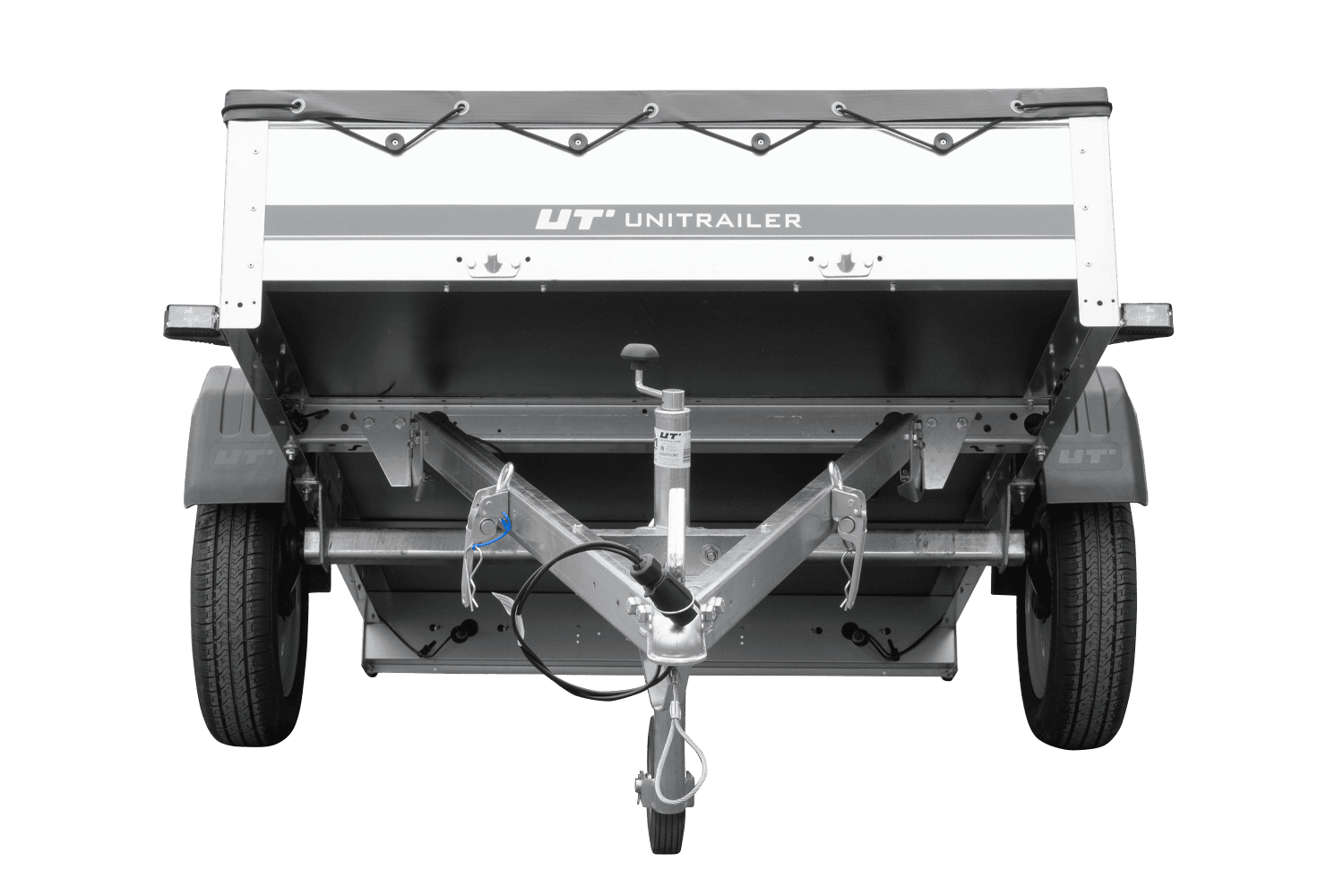 PKW-Anhänger 200x125 UNITRAILER GARDEN 201 KIPP mit grauer Flachplane und Flachplanenträger - immagine 11