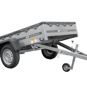 PKW-Anhänger 200x125 UNITRAILER GARDEN 201 KIPP mit grauer Flachplane und Flachplanenträger