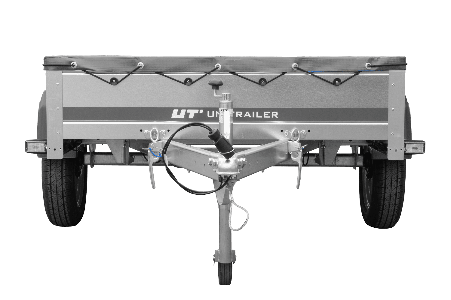 PKW-Anhänger 200x125 UNITRAILER GARDEN 201 KIPP mit grauer Flachplane und Flachplanenträger - immagine 8