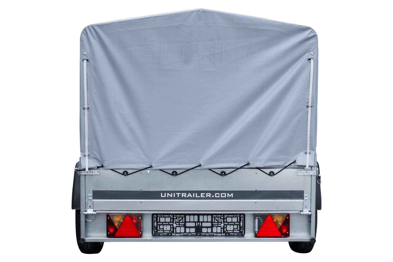PKW-Anhänger 230x125 UNITRAILER GARDEN 230 KIPP mit Spriegel 80 cm und grauer Hochplane - immagine 9