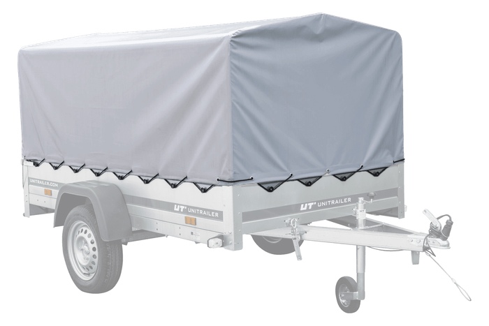 PKW-Anhänger 230x125 UNITRAILER GARDEN 230 FD mit BIS-Seiten, H-800-Gestell und grauer Plane
