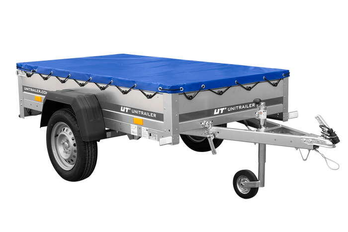Leichter Anhänger 200x106 UNITRAILER GARDEN 200 KIPP mit H-0-Rahmen und blauer Plane - immagine 3