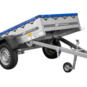Leichter Anhänger 200x106 UNITRAILER GARDEN 200 KIPP mit H-0-Rahmen und blauer Plane