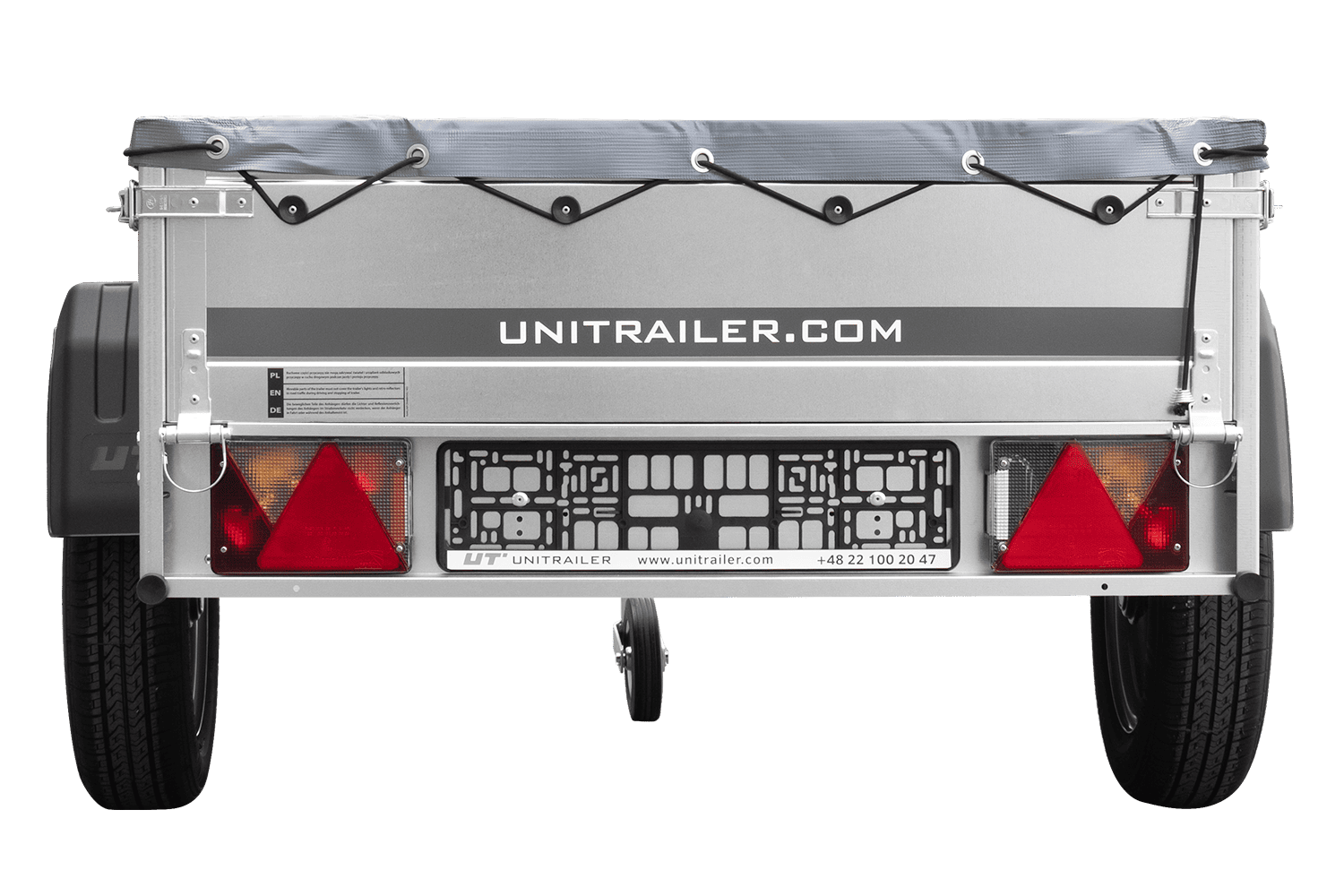 Einachsanhänger 200x106 UNITRAILER GARDEN 200 KIPP mit H-0-Rahmen und grauer Plane - immagine 3