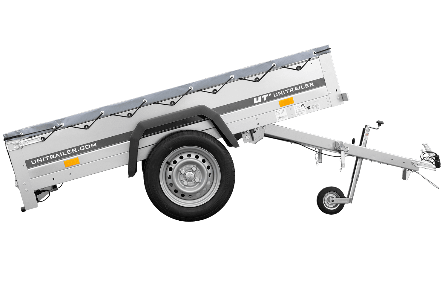 Einachsanhänger 200x106 UNITRAILER GARDEN 200 KIPP mit H-0-Rahmen und grauer Plane - immagine 10