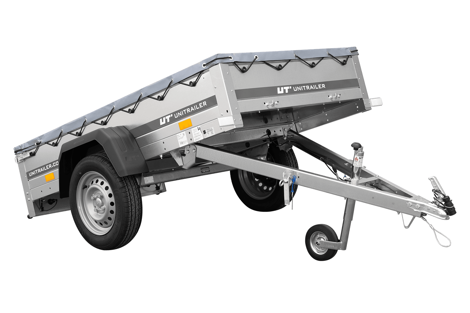 Einachsanhänger 200x106 UNITRAILER GARDEN 200 KIPP mit H-0-Rahmen und grauer Plane