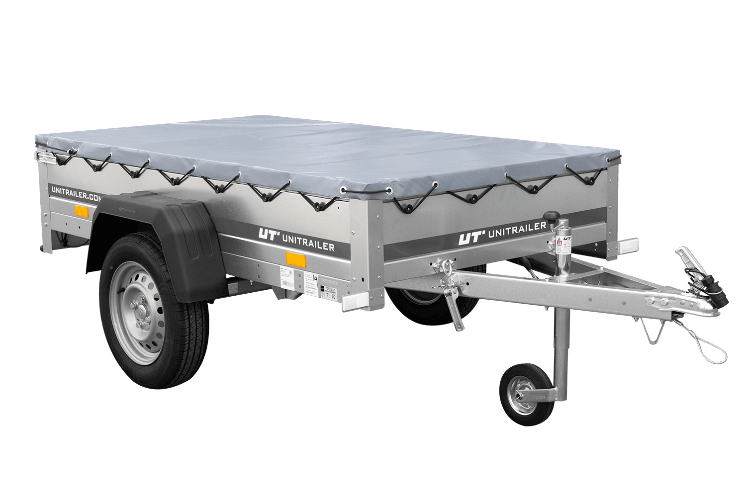 Einachsanhänger 200x106 UNITRAILER GARDEN 200 KIPP mit H-0-Rahmen und grauer Plane - immagine 5