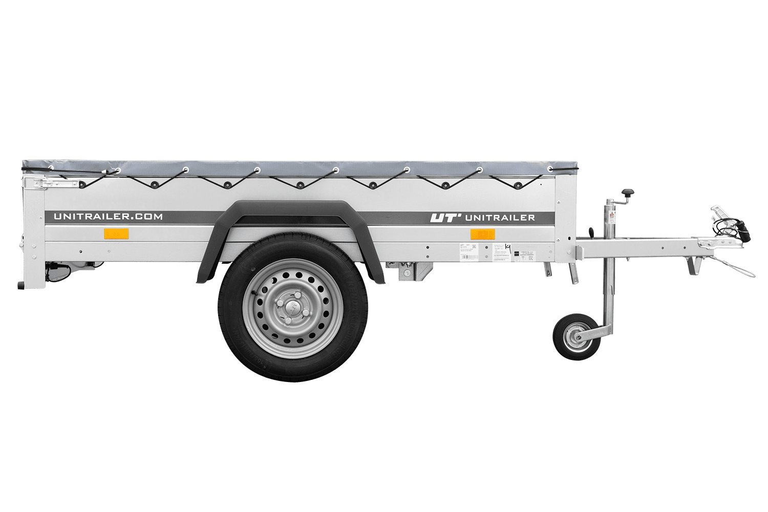 Einachsanhänger 200x106 UNITRAILER GARDEN 200 KIPP mit H-0-Rahmen und grauer Plane - immagine 7