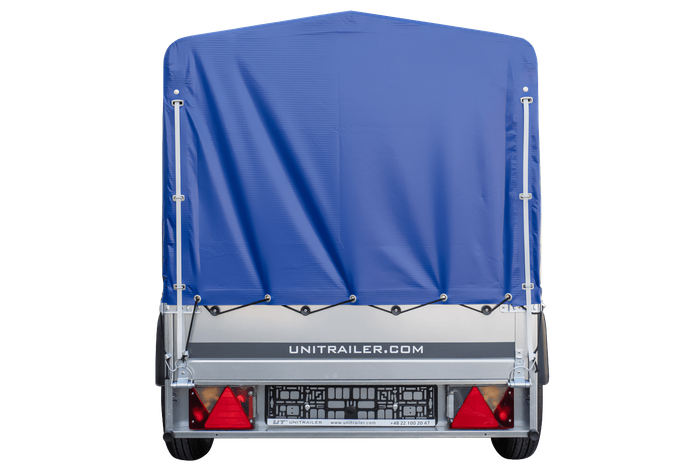 Einachsanhänger 200x106 UNITRAILER GARDEN 200 KIPP mit H-800 Rahmen und blauer Plane - immagine 3