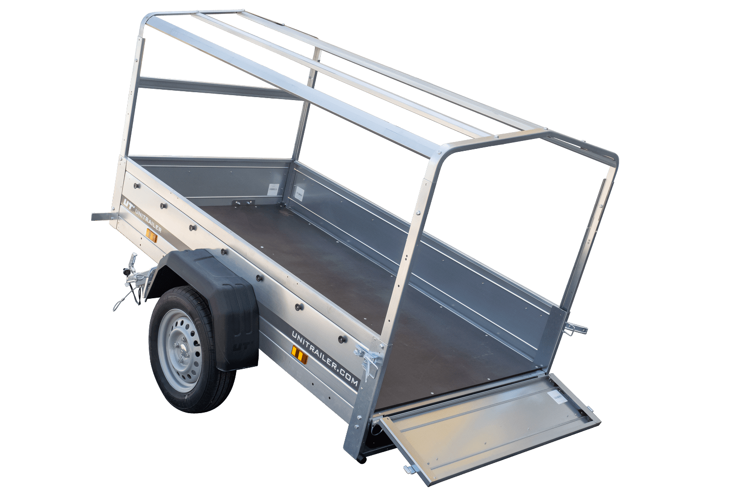 Einachsanhänger 200x106 UNITRAILER GARDEN 200 KIPP mit H-800 Rahmen und blauer Plane - immagine 8