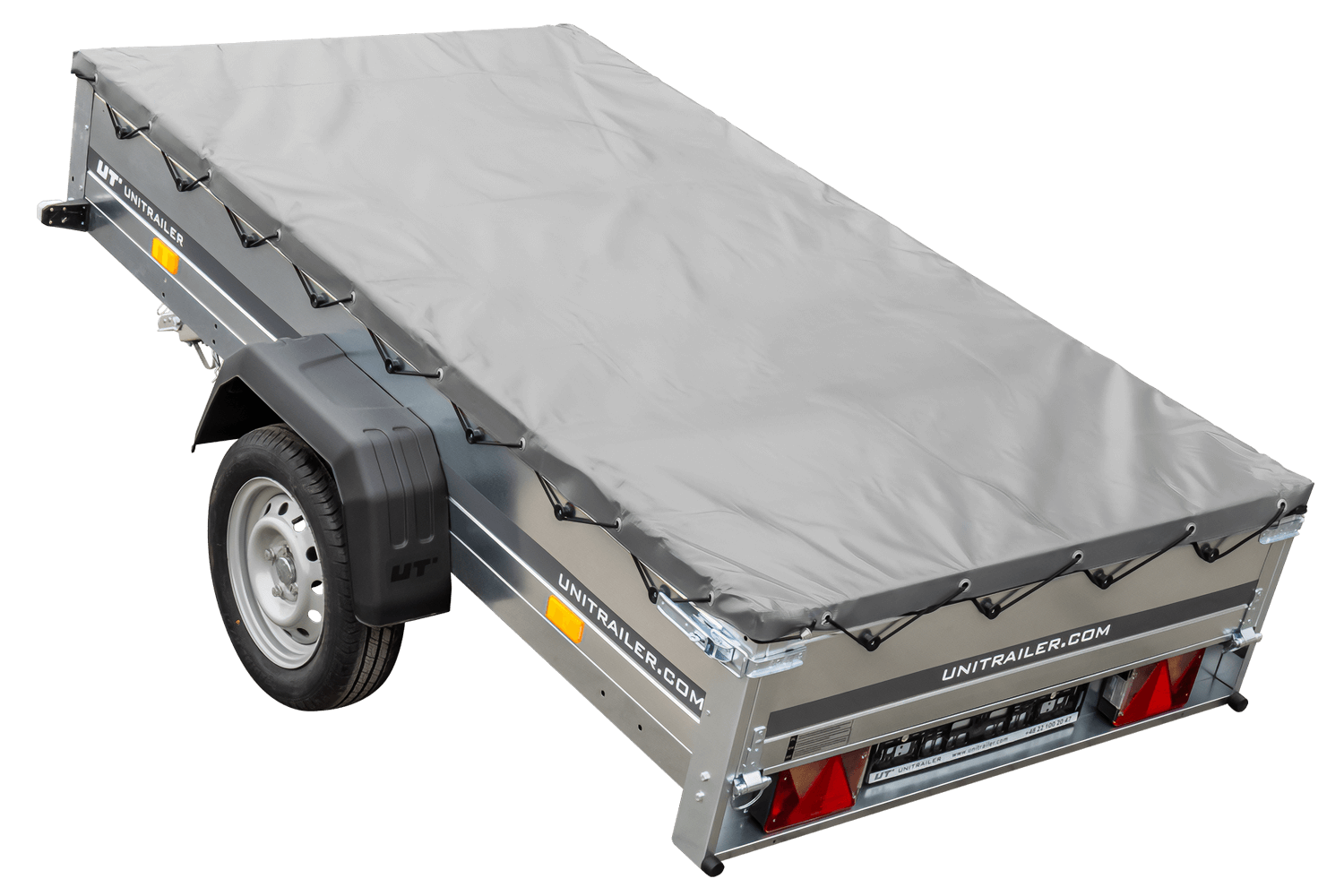 PKW-Anhänger 230x125 UNITRAILER GARDEN 230 KIPP mit H-0-Rahmen und grauer Plane - immagine 5