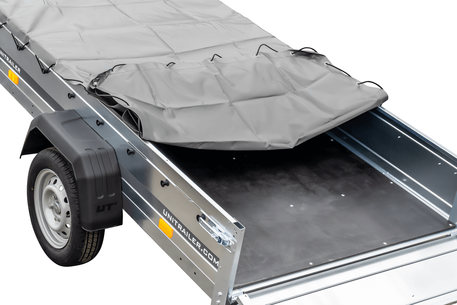 PKW-Anhänger 230x125 UNITRAILER GARDEN 230 KIPP mit H-0-Rahmen und grauer Plane - immagine 3