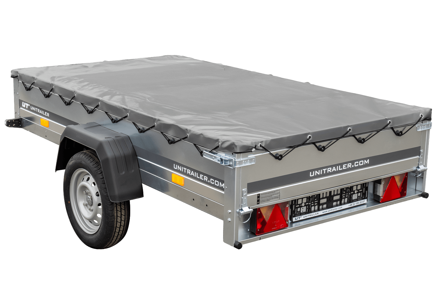 PKW-Anhänger 230x125 UNITRAILER GARDEN 230 KIPP mit H-0-Rahmen und grauer Plane - immagine 2