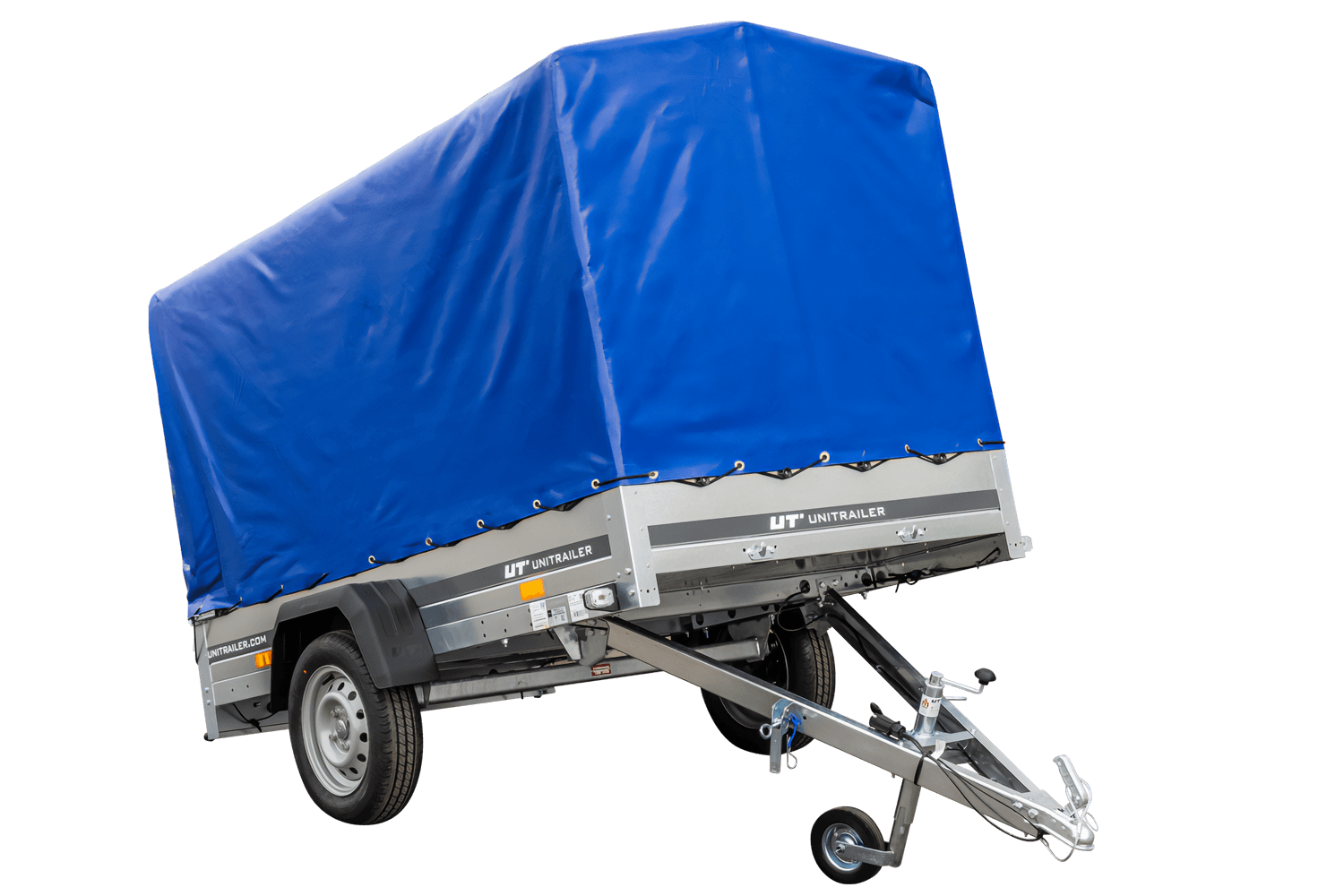 PKW-Anhänger 230x125 UNITRAILER GARDEN 230 KIPP mit blauer Hochplane 110 cm