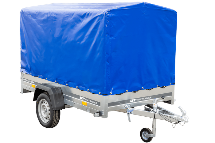 PKW-Anhänger 230x125 UNITRAILER GARDEN 230 KIPP mit blauer Hochplane 110 cm - immagine 8