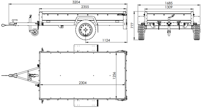 PKW-Anhänger 230x125 UNITRAILER GARDEN 230 KIPP mit blauer Hochplane 110 cm - immagine 2