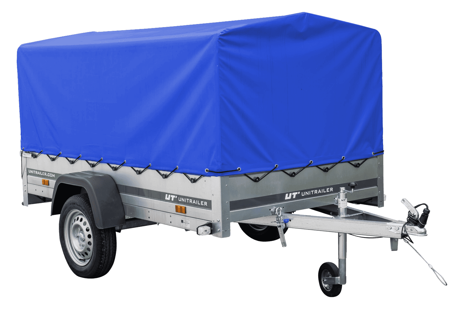 PKW-Anhänger 230x125 UNITRAILER GARDEN 230 KIPP mit blauer Hochplane 80 cm - immagine 4