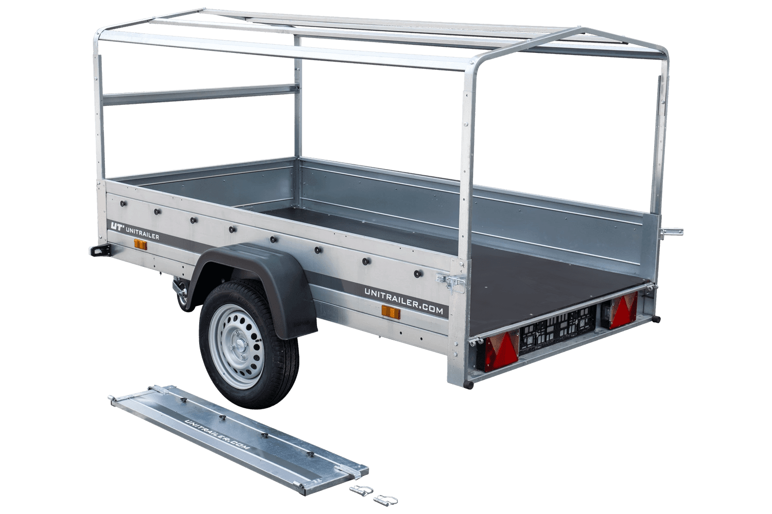 PKW-Anhänger 230x125 UNITRAILER GARDEN 230 KIPP mit blauer Hochplane 80 cm - immagine 13