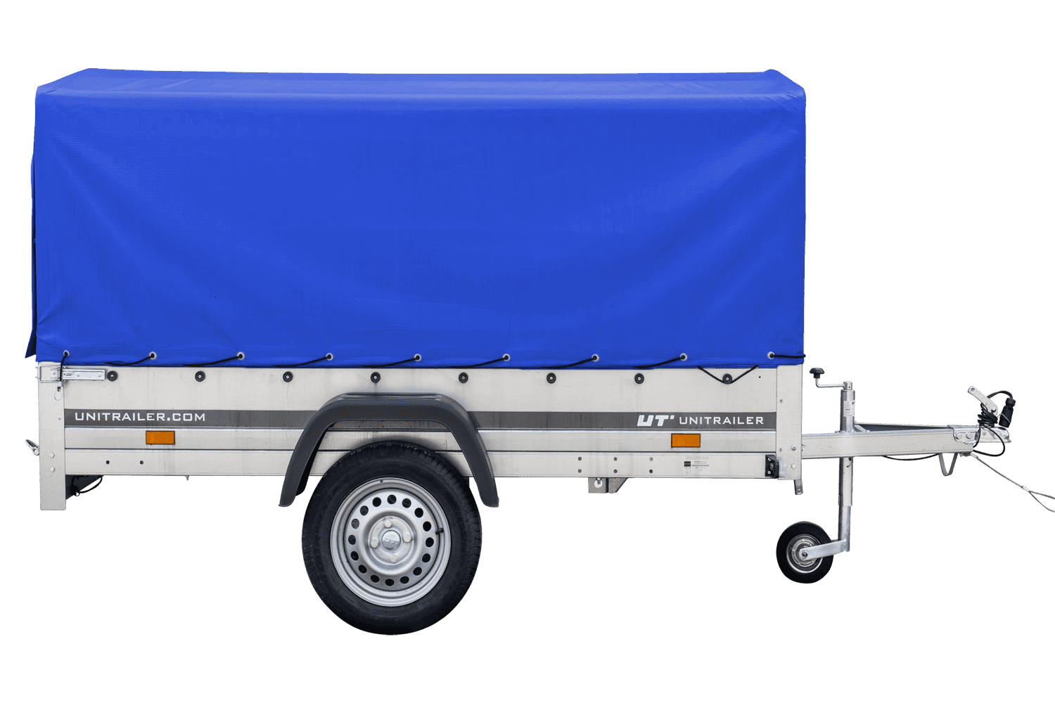 PKW-Anhänger 230x125 UNITRAILER GARDEN 230 KIPP mit blauer Hochplane 80 cm - immagine 8