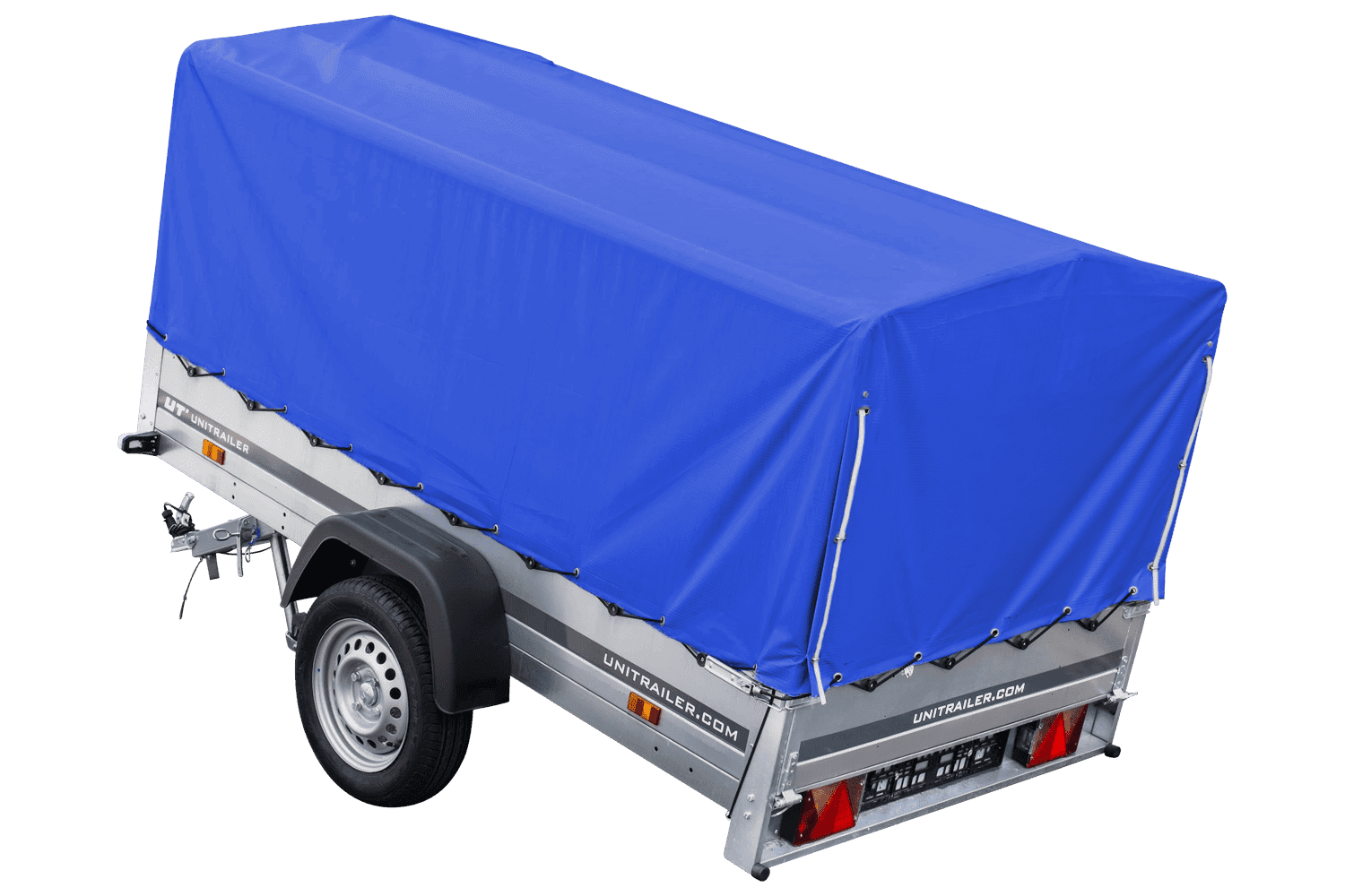PKW-Anhänger 230x125 UNITRAILER GARDEN 230 KIPP mit blauer Hochplane 80 cm - immagine 2