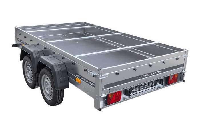 Autotransportanhänger 264x150 UNITRAILER GARDEN 265/2 KIPP mit H-0-Rahmen und blauer Plane - immagine 13