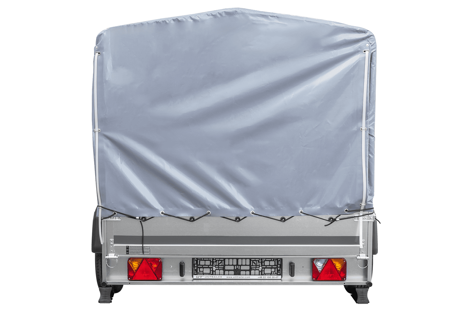 Zweiachsanhänger 264x150 UNITRAILER GARDEN 265/2 KIPP mit Rahmen H-1100 und grauer Plane - immagine 16