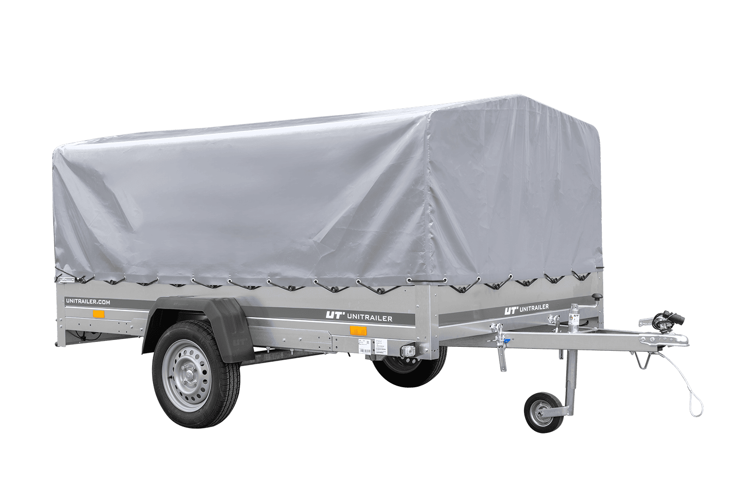 Einachsanhänger 264x150 UNITRAILER GARDEN 265 KIPP mit H-800 Rahmen und grauer Plane - immagine 10